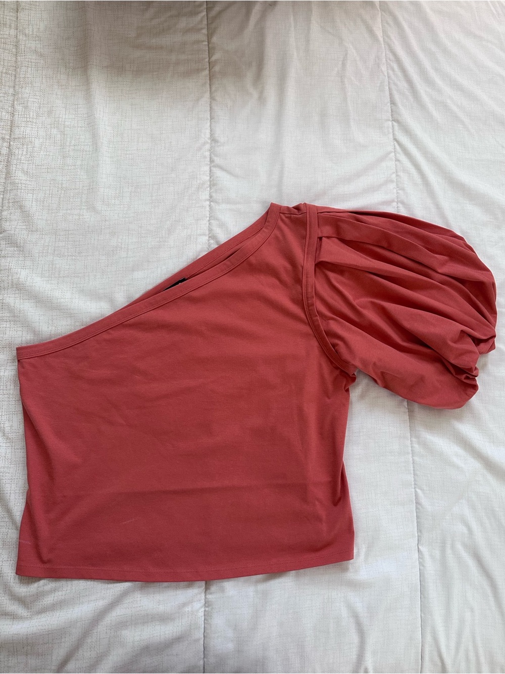 Express One-Shoulder Puff Sleeve Blouse Size Large NWT